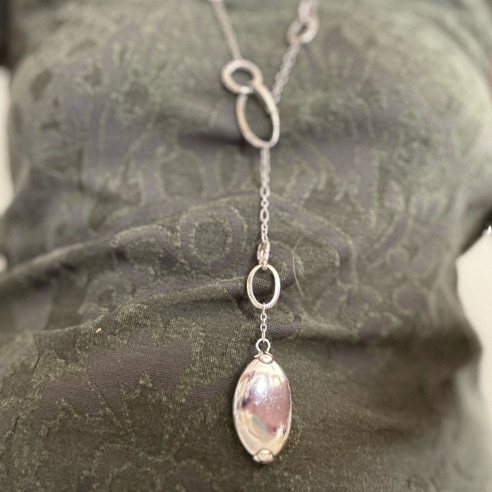 John Hardy Sterling Silver Dot Oval Pendant Necklace 42”
